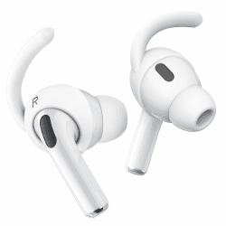 4 Paare Earhooks für AirPods Pro 2 Ohrbügel, ICARER Sports Activities Headset Anti-Lost Ohrhaken Ohrhauben Tips Cover mit Aufbewahrungstasche für Apple AirPods Pro 2 2022-Weiß