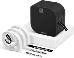 Phomemo Etikettendrucker Starter Kit | P12-Pro Bluetooth Etikettiergerät mit 3 Etikettenbändern | USB aufladbares Thermo-Labeldrucker für Zuhause & Büro | Labeldrucker für Android & iOS