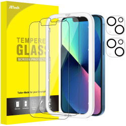 JETech Schutzfolie für iPhone 13 mini 5,4 Zoll mit Kameraschutz, Einfaches Installationswerkzeug, Panzer schutz Gehärtetes Glas Folie, 2 Stück Jeweils