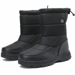 BARFULKER Winterschuhe Herren Damen Winterstiefel Warm Gefüttert Schneestiefel Leicht Wanderschuhe Trekkingschuhe Rutschfest Stiefel Outdoor Boots 42 EU Schwraz