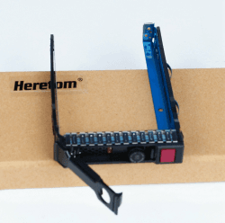 Heretom 2,5 Zoll SFF SAS SATA SSD Festplatten Rahmen Tray Caddy Festplattenrahmen für HP Proliant DL325 DL560 DL385 DL580 BL460c DL20 Gen10 G10, mit Chp Hot Swap (Nicht für NVMe-Laufwerk)