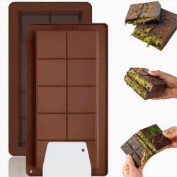 LKEVREG Schokoladenform Silikon - Schokoladentafel Form | Dubai Schokolade Form | Silikonform Schokolade | Schokoladenform Dubai Schokolade für Schokolade Praline Süßigkeiten (2 Stück)