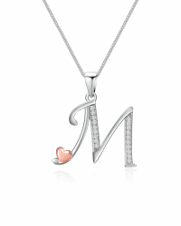 Mesovor Initiale Kette Silber 925 für Damen Mädchen, 100% Sterling-Silber-Buchstaben-Halskette mit Zirkonia, Schmuck, Geschenke für Familie, Mutter, Schwester, Ehefrau Buchstabe-M