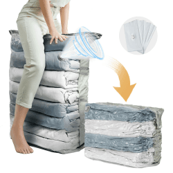 TAILI Würfel Vakuumbeutel für Kleidung, Jumbo 4 Pack (80x100x38 cm), Extra große Vakuum Kleiderbeutel für Bettdecken, Decken, Bettwäsche,Platz sparen Vakkumsäcke Kleidung
