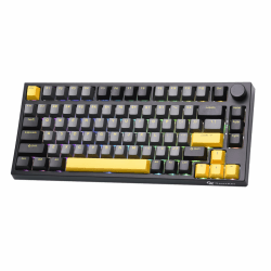 GK GAMAKAY TK75 SE 75% Mechanische Gaming-Tastatur mit Knopf, Hot-Swap-fähig Bluetooth/2.4GHz/Wired RGB PBT Tastenkappen 81 Keys Gasket Gaming Tastatur (Schwarz-Outemu Brown Switch)