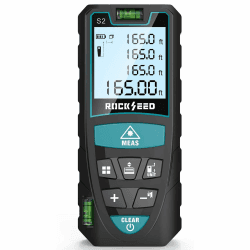 Laser-Entferungsmesser, RockSeed Digitaler Lasermessgerät mit 2 Blasenebenen,Tragbarer Lasermessgerät M/In/Ft Einheit Hintergrundbeleuchtetes LCD zur Messung Entfernung/Fläche/Volumen/Pythagorean
