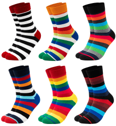 Occulto BUNTE SOCKEN für HERREN (6 PAAR) aus BAUMWOLLE in verschiedenen MUSTERN, bunte HERRENSOCKEN BUSINESS SOCKEN, RINGELSOCKEN 39-42 6 Paar | Mix1