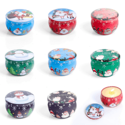 Gxhong 8 Stück Weihnachtskerze Dose, Leere Kerzen Container, Kerze Dosen, Kerze Blechdosen mit Deckel, Weihnachtsgeschenkverpackung für Gewürze, Tee, Süßigkeiten, die Kerzenherstellung, DIY Kerzen