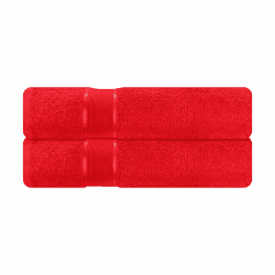 Mixibaby 2er Set Handtuch Handtücher Tücher 50cm x 100cm Frottee 100% Baumwolle 500g/qm, Farbe:Rot