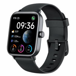 Smartwatch Herren Damen mit Telefonfunktion & Alexa eingebaut,Fitnessuhr mit 100+ Sports,Armbanduhr IP68 Wasserdicht, 24H Herzfrequenz SpO2 Schlafmonitor,1,8" Uhren Damen mit iOS/Android - Schwarz