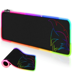 EMPIRE GAMING – Dark Rainbow RGB Mauspad XXL -12 LED-Beleuchtungsmodi – 800x300x4mm Gaming- Wasserdicht und rutschfest – Für PC Spiele, MAC und Laptop