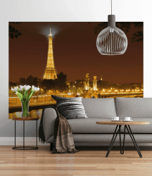 Fototapete - Nuit d´Or - Größe 254 x 184 cm, Paris, Stadt, Tapete, Frankreich