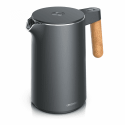 Arendo - Wasserkocher mit Temperatureinstellung - Edelstahl - 45-100 Grad - 1.5 Liter - Doppelwand - BPA frei - Warmhaltefunktion - Teekocher mit Temperaturanzeige - Griff Cool Touch - Cool Grey