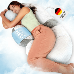 BabybeFun Seitenschläferkissen mit Bezug [Extra Komfort Dank Verstellfunktion] Schwangerschaftskissen zum Schlafen Stillkissen XXL aus Samt Kuschelkissen Pregnancy Pillow (‎49,2 x 41,1 x 17,8 cm)
