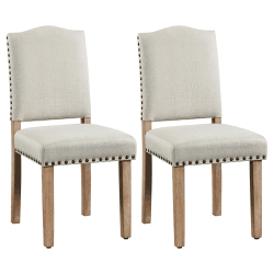 Yaheetech 2er Set Esszimmerstühle Stühle gepolstert, Modern Küchenstuhl bequemer Polsterstuhl, belastbar bis 136 kg, fürs Esszimmer/Küche/Wohnzimmer, beige