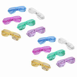 Flanacom Partybrillen 24er Set in 6 verschiedenen Metallic Farben - Partybrille Atzenbrille Scherzbrille Spaßbrillen - Scherzartikel für Geburtstagsparty, Fasching, Karneval, Malle (24er Set) 12er Set