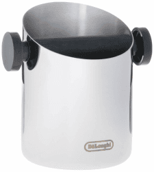 De'Longhi DLSC059 Klopfbehälter für Espresso-Siebträger, Kaffeesatz-Behälter, Zubehör für Kaffeemaschinen und Baristas Zuhause, Abklopfbehälter aus Edelstahl Single