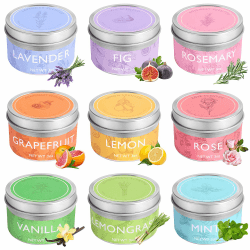 Duftkerzen Geschenke für Frauen, 9 x 3 oz Aromatherapie Duftkerzen im Glas, Natürliches Sojawachs Kleine Kerze Set Duftkerzen Geschenkset für Weihnachten, Geburtstag, Valentinstag, Danksagung, Yoga