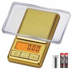 UNIWEIGH Digitale Taschenwaage 300g/0,01g Hohe Präzision,Mini-Gramm-Waage für Lebensmittel/Pulver/Kaffee/Schmuckwaage,kleine Feinwaage mit beleuchtetem LCD,Tara-Funktion,6 Einheiten und Batterien