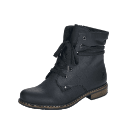 Rieker Damen Schnürstiefel 71229, Frauen Stiefel 40 EU Schwarz