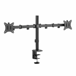 LC-Power Monitor Halterung für 17-32 Zoll Bildschirm bis zu 9 kg, Monitor Arm für 2 Monitore, Höhenverstellbar Schwenkbar Neigbar Bildschirmhalterung für den Schreibtisch, VESA 75x75/100x100