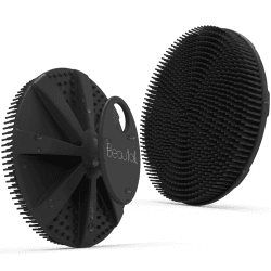 BEAUTAIL Silikon Körperbürste, Duschbürste aus Silikon, Sanfte Peeling Bürste Körper, Peelingbürste, Badebürste, Hygienischer als Luffa, für Frauen, Männer, empfindliche Haut, 1 Stück, Schwarz
