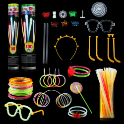 367PCS Knicklichter Party Set, 150 Stück Knicklichter, mit 217 Verbinder, Neon Knicklichter Ketten Sets für Geburtstagsdekorationen, Hochzeitsfeiertaschen, Halloween, Weihnachten