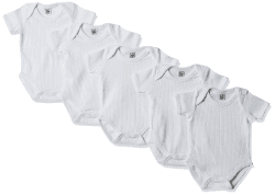 Care Baby Body Kurzarm aus gerippter Baumwolle (5er Pack) 56 White (100)
