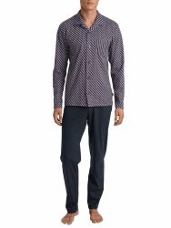 CALIDA Relax Imprint Pyjama, durchgeknöpft Herren, aus 100% Baumwolle, Hose mit stoffbezogenem Gummibund Mars Red 52-54