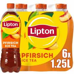 LIPTON ICE TEA Peach, Eistee mit Pfirsich Geschmack, EINWEG (6 x 1.25L)