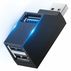 AXFEE 3 Port USB 3.0 Hub, Mini USB-Hub mit Mehreren USB-Anschlüssen 1 USB 3.0+2 USB 2.0, USB Splitter Erweiterung Adapter, Datenhub für Laptop MacBook Desktop-PC kompatibel mit Flash-Laufwerk Tastatur