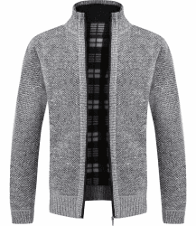 GLESTORE Strickjacken für Herren Strickjacke Cardigan Trachtenjacke Herren Fleecejacke Winter Herren XL Hell Grau