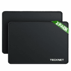 TECKNET Mauspad, 2 Pack Mousepad 270 x 210 mm, wasserdichte Gaming Mauspad Mausmatte mit vernähte Kanten, rutschfeste Gummiunterseite, Glatte Oberflächen, Geeignet für Computer, Laptop und PC