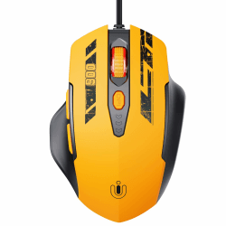 Uineer Maus Mit Kabel, ergonomisches Design, bis zu 7200 DPI einstellbar mit 6 Tasten, Computer Maus PC Laptop Computer,Plug & Play,Mattes Gelb