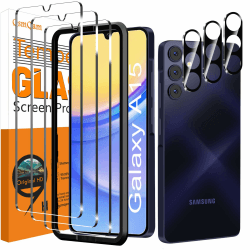 QsmQam 3 Stück Panzer Schutz Glas für Samsung Galaxy A15 4G / 5G und 3 Stück Kameraschutz, 9H Härte Panzer folie Schutzfolie, HD Displayschutz Folie, Anti-Kratzer, Bläschenfrei