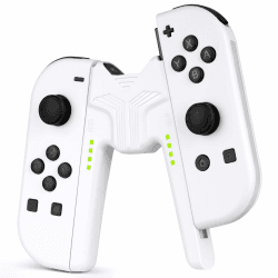 OFFCUP Ladegriff für Nintendo Switch NS/Switch OLED Joy Con, Efficient Charging Grip Controller Halterung V-förmiger Gaming Griff Controller Tragbarer Halter für Joy Con Switch Controller (Weiß)