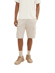 TOM TAILOR Herren Cargo Bermuda Shorts 31 31851 - Desert Fawn White Chambray