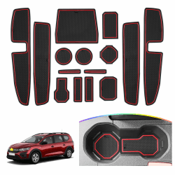 SKTU Antirutschmatten kompatibel mit Dacia Jogger 2021-2024 Gummimatten Türschlitzmatte (Rot)