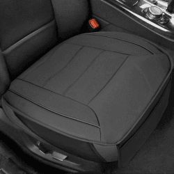 NIGOOLATA Sitzauflage Auto Pu Leder AutositzbezüG Vordersitz Universal Fit 90% Der Autos Sitze (1 Stück, Schwarz)