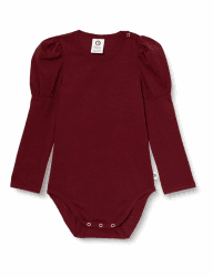 Müsli by Green Cotton Baby-Mädchen Cozy Me Puff L/S Body Base Layer 62 Cabernet