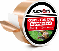 FIXCHORD Kupferband Gegen Schnecken Schneckenschutz Kupferband Schneckenband aus Kupfer Kupferband Selbstklebend Schneckenabwehr Selbstklebendes Schneckenband zur Bekämpfung von Schnecken 20M*50mm