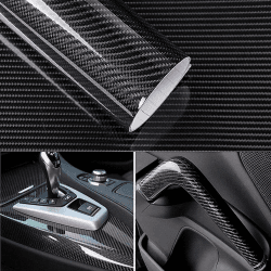 Arespark 6D Carbon Folie,Schwarz Autofolie 150 * 30cm, Auto Schutz Carbon Folie, Selbstklebend Autofolie aus Vinyl Schwarz 150*30cm