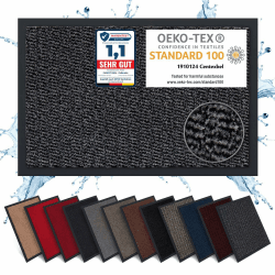 Carpet Diem Fußmatte, einfach sauber | Schmutzfangmatte Eingangsbereich - Fussmatte Innen & Außen, rutschfeste Türmatte, Schmutzfang Teppich für Haustür | Fußabtreter in Anthrazit-Schwarz 40x60 cm