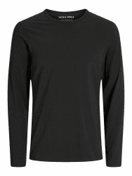 JACK & JONES Male T-Shirt Plain O-Neck T-Shirt M Schwarz