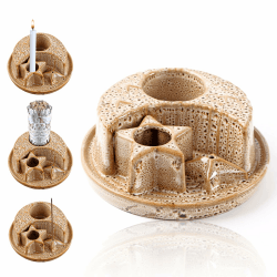 Räucherstäbchen Palo Santo Halter,4 In 1 Räucherschale für Jedes Räucherwerk,Salbeihalter zum Verbrennen,Räucherstäbchenhalter Aromatherapie Tablettfür Atmosphäre zu Hause Meditationsraum