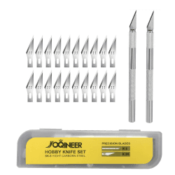 Hobbymesser Set,Edelstahl Hopfenmesser für DIY Art Work Cutting, Caving, Skulptur mit Packung mit 20 Ersatzklingen für Cutter （2+20）