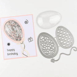 15 Stück/Set, 10 Stück Ostereier/Ballon, dimensionale Shaker-Kuppeln transparenter Kunststoff, 5 Stück Metalls chablonen dimensionale Kuppeln für Shaker Kartenherstellung,handgefertigtes Basteln 15 Stück/Set (L)