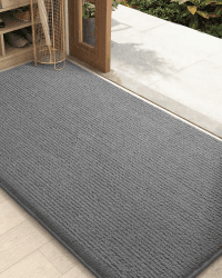 Color G Fußmatte Innen 90 x 150 cm, Schmutzfangmatte rutschfest Fussmatte Innen Waschbar Eingangsteppich Innen Fussmatten Haustür dünn Türmatte Innen für Eingang, Flur, Garten, Innen, Haustier (Grau)