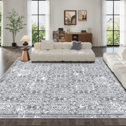 Enyhom Großer Wohnzimmerteppich, 243 x 304cm Waschbar Hochwertiger Kurzflor Teppich Anti-Rutsch Robuste Schlafzimmer Bettvorleger Pflegeleichter Super Weich Shaggy Teppiche für Küche Esszimmer