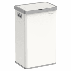 SONGMICS Mülleimer mit Bewegungssensor, Abfalleimer Küche 68 L, automatisch, Softclose-Deckel, Offenhaltefunktion, Stahl, 15 Müllbeutel inklusive, wolkenweiß LTB630W68